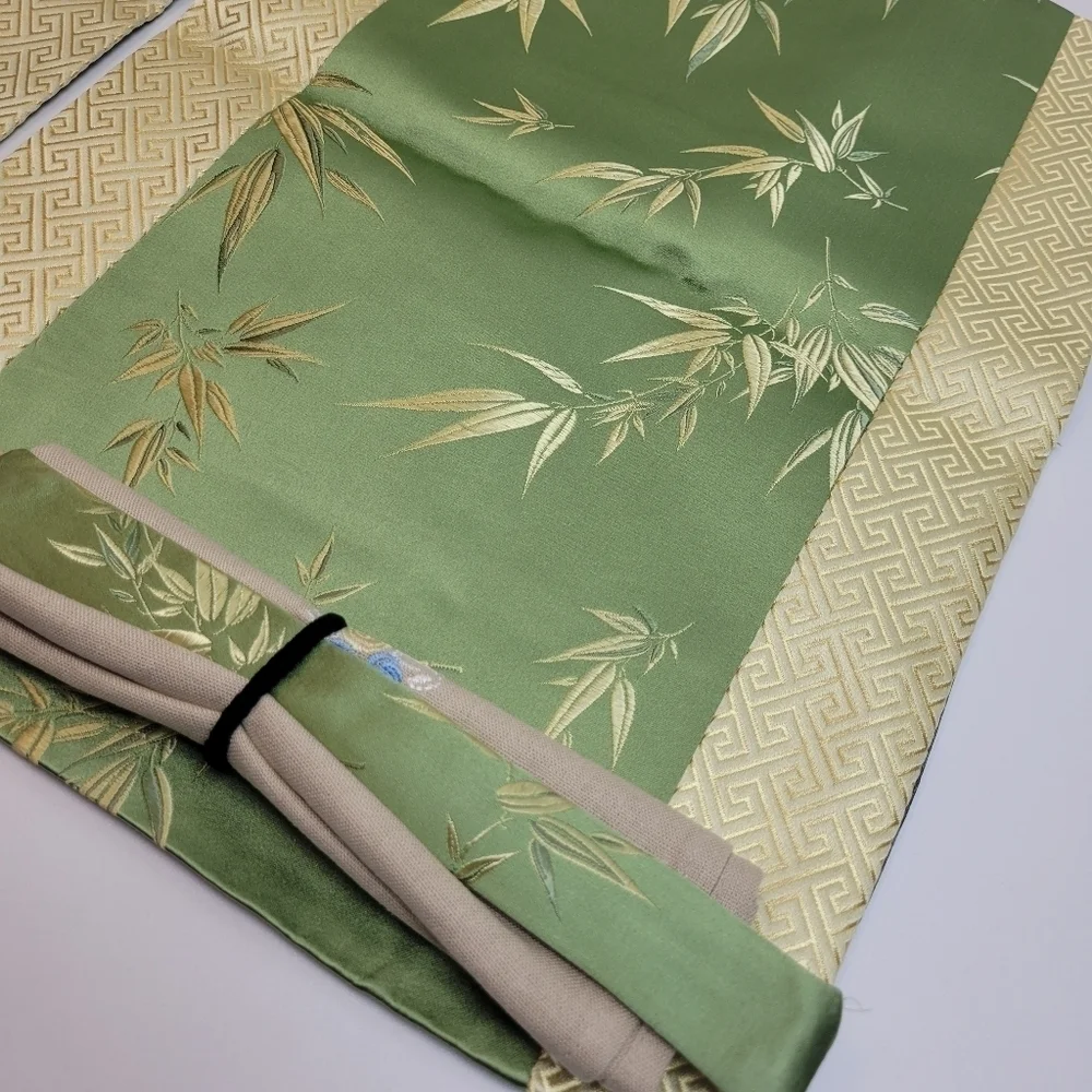 bamboo leaves silk placemat set